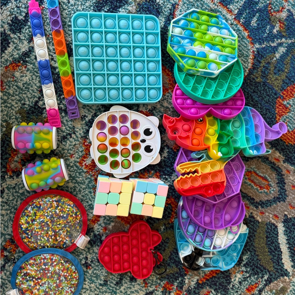 Colorful Pop It Fidget Toy Set Lot